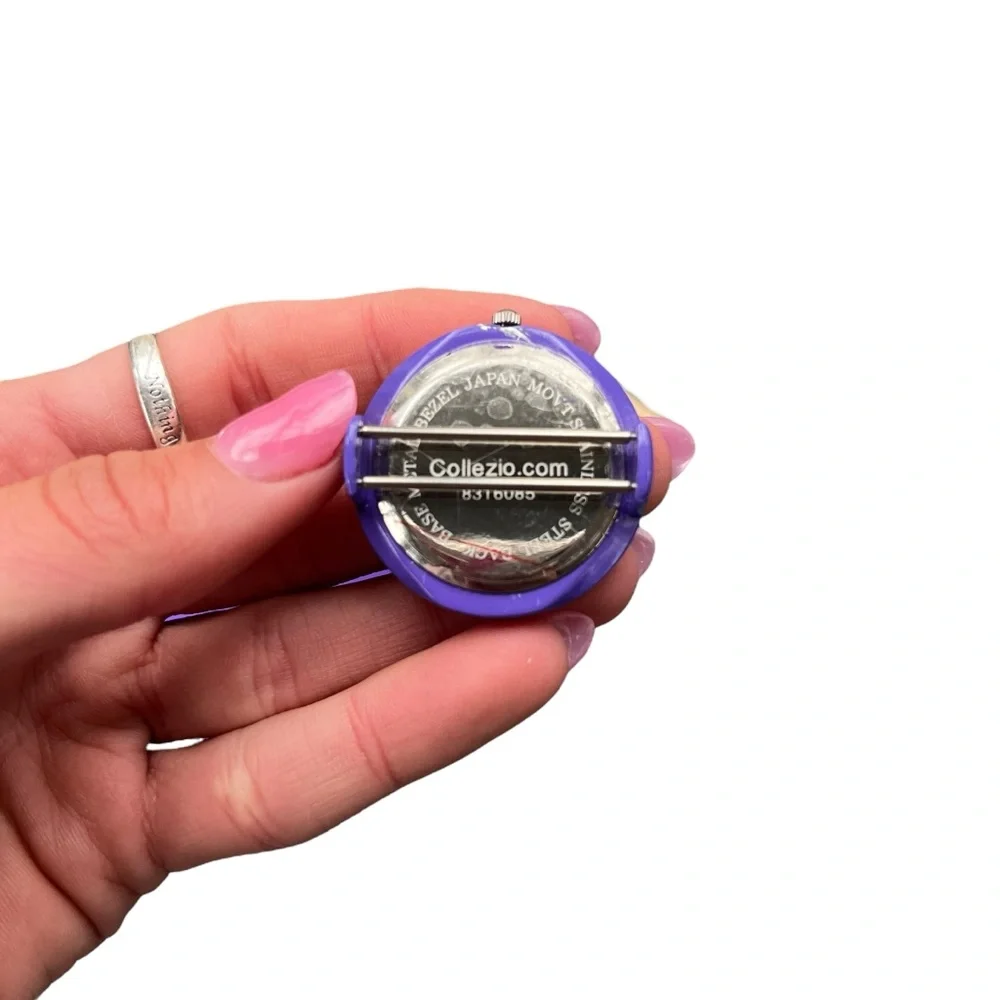 Collezio Purple Silicone Stainless Steel Back Rhinestone Slap Watch‎ Face & Band